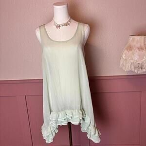 y2k fairy coquette ruffle asymmetrical dress  charlotte russe sz medium green